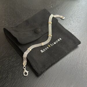 Sterling Silver & 14k Gold Bracelet (7mm) NWT